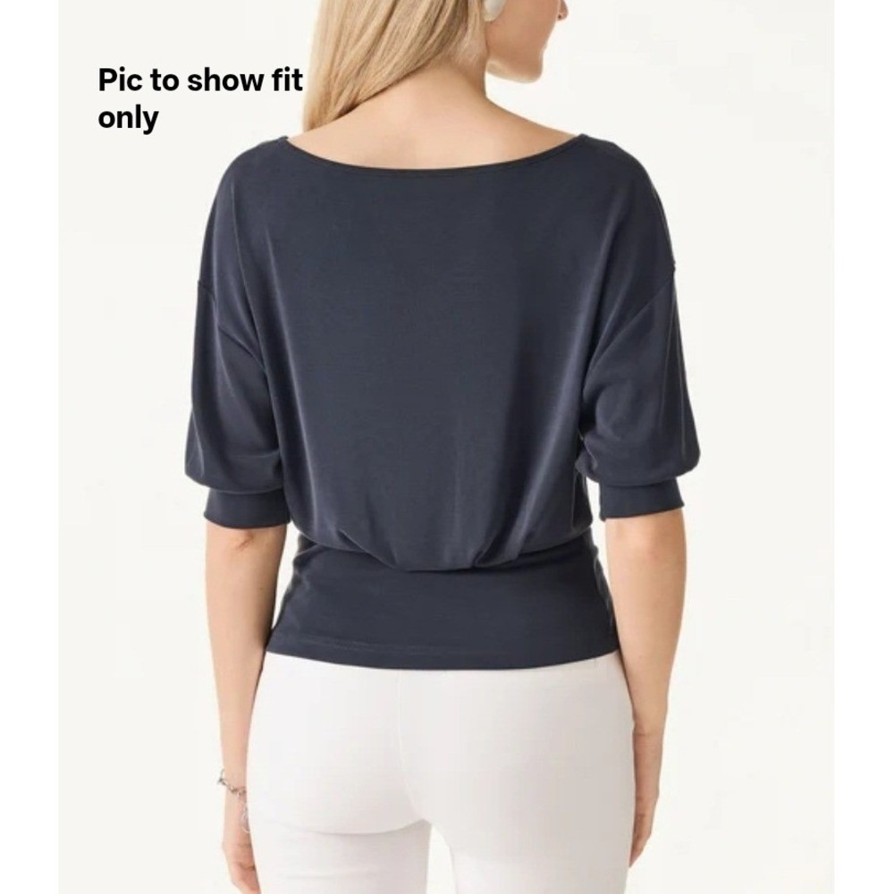 OGL Scoop Neck Short Sleeve Tucked Tee Small - Picture 2 of 10